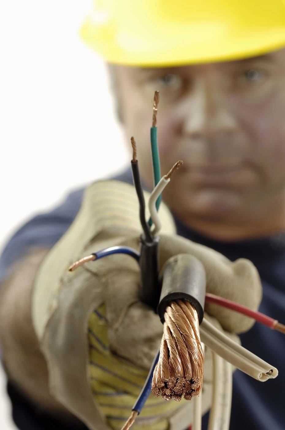 Electrician Holding Wires